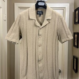 Threadbare Men's Tan Patterned Casual Shirt